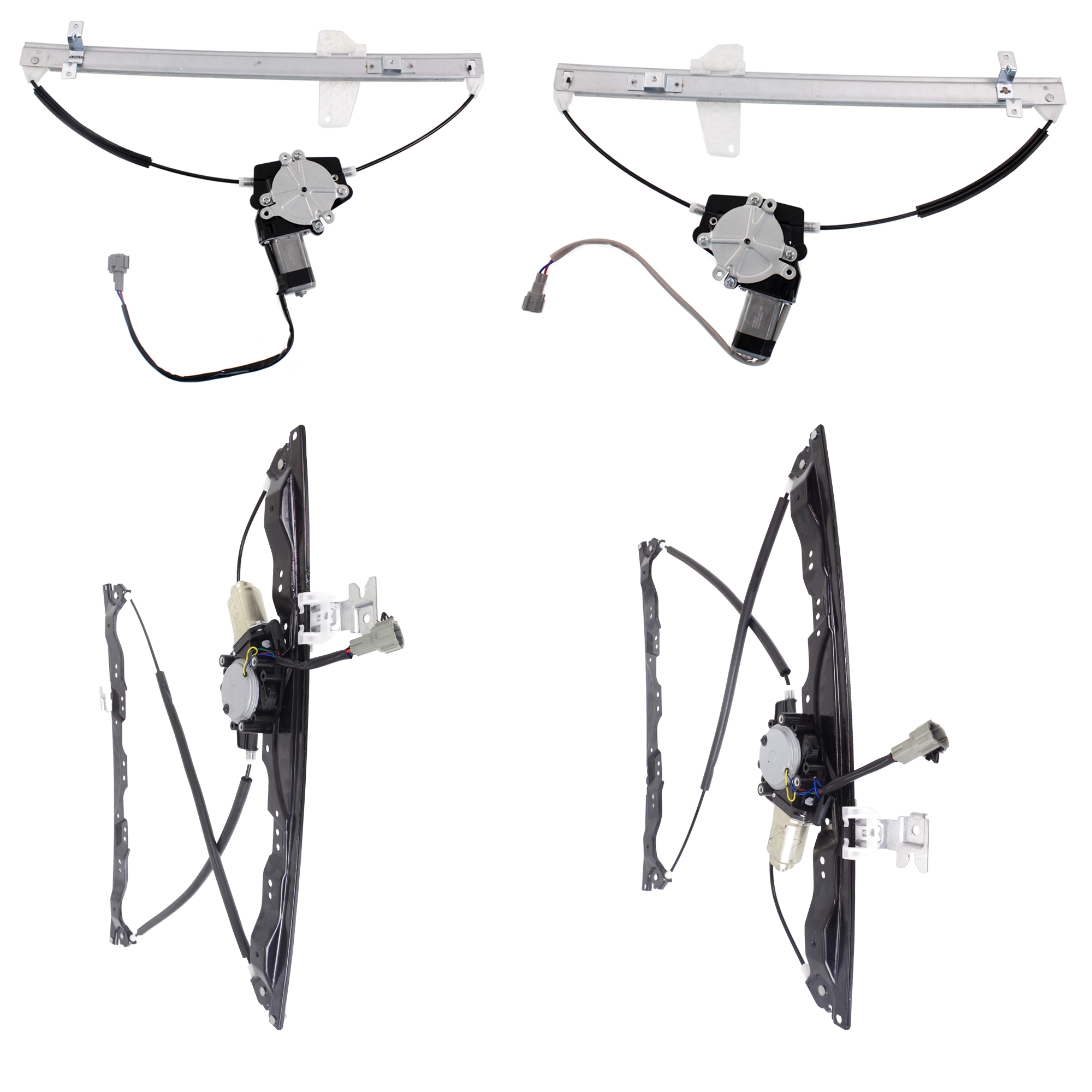 Front and Rear, Driver and Passenger Side Window Regulators Power, with Motor - Image 2