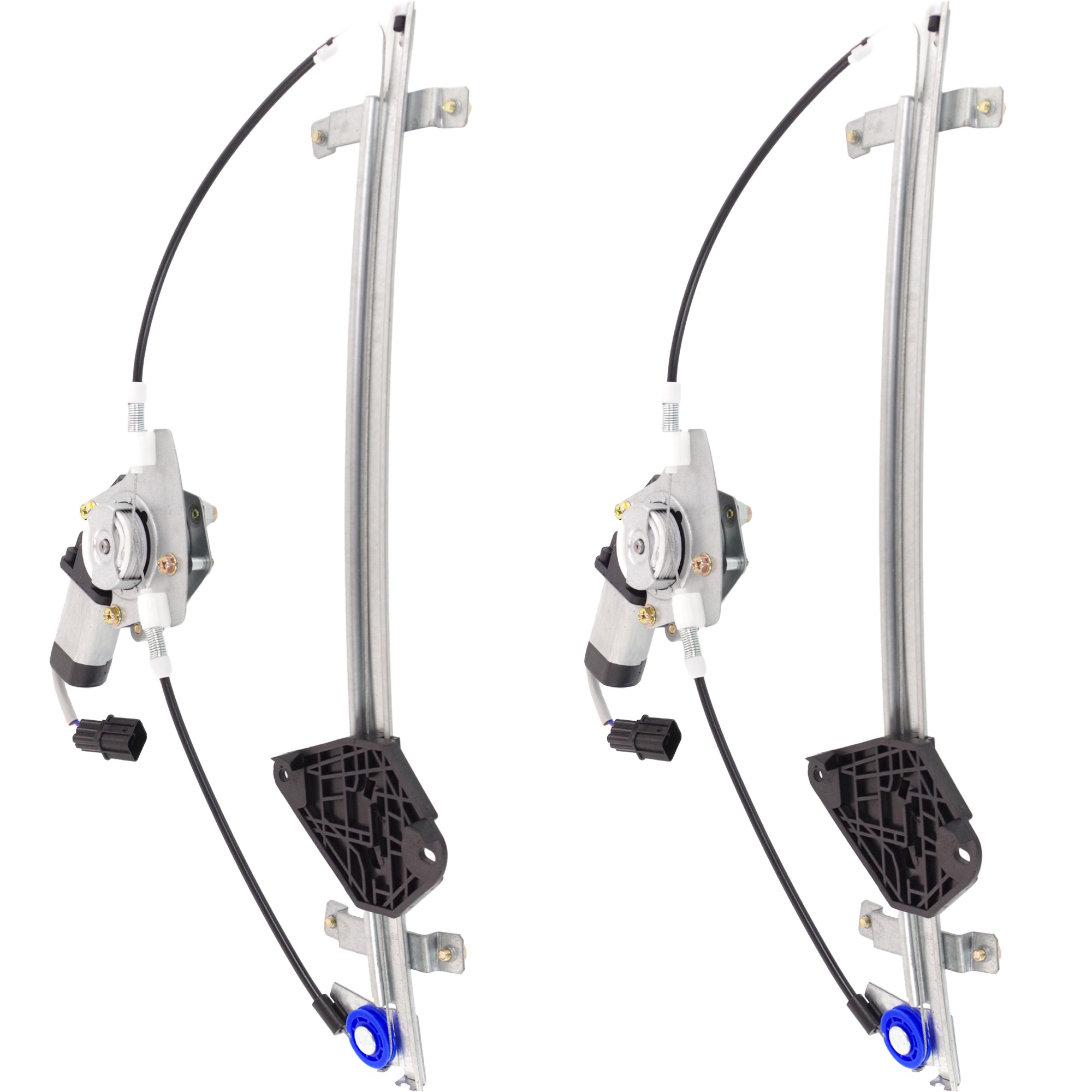 Front and Rear, Passenger Side Window Regulators, Power, With Motor