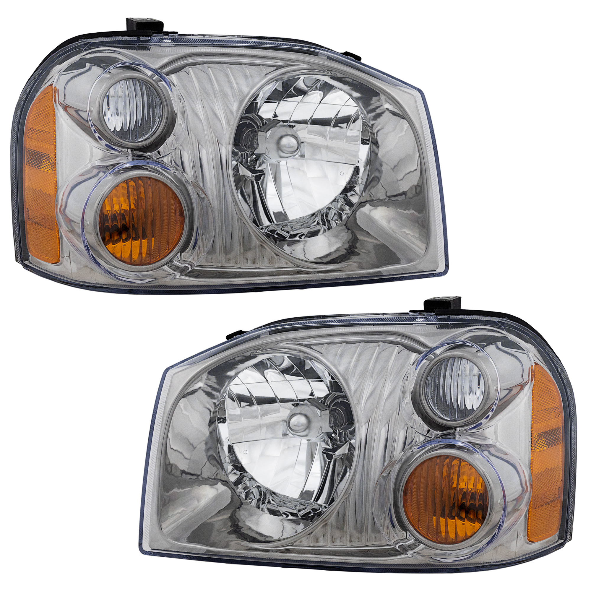 Driver and Passenger Side Halogen Headlight, With bulb(s), OE Comparable Finish