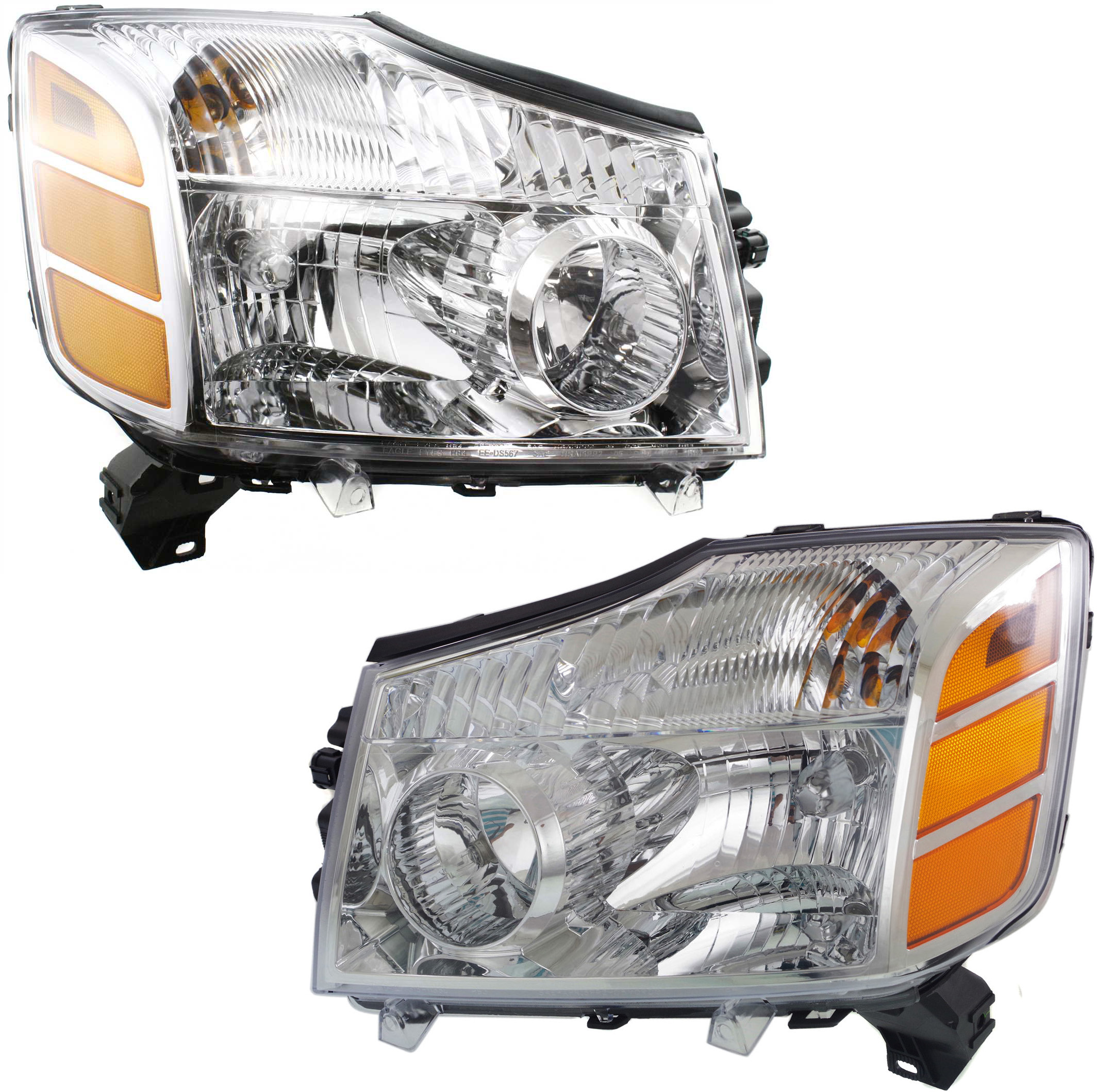 Driver and Passenger Side Halogen Headlight, With bulb(s), OE Comparable Finish