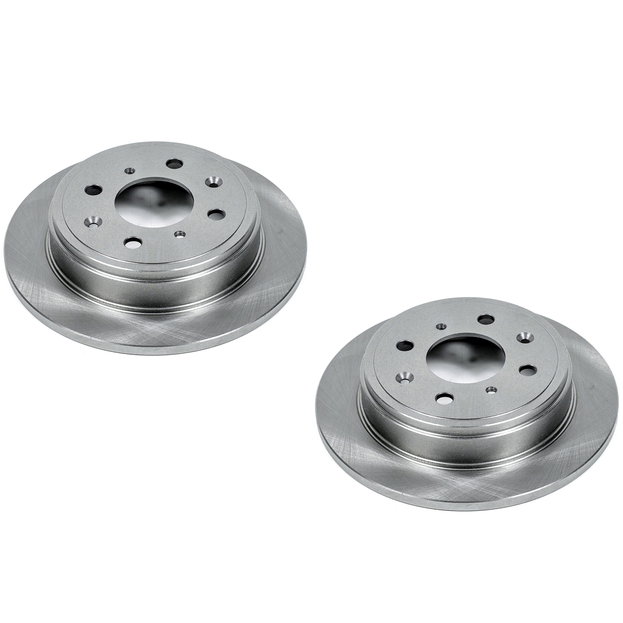 SET-P15JBR308-2 Rear Brake Disc, Natural Finish, Plain Surface, Vented, 4 Lugs, 239 mm, Autospecialty By Powerstop