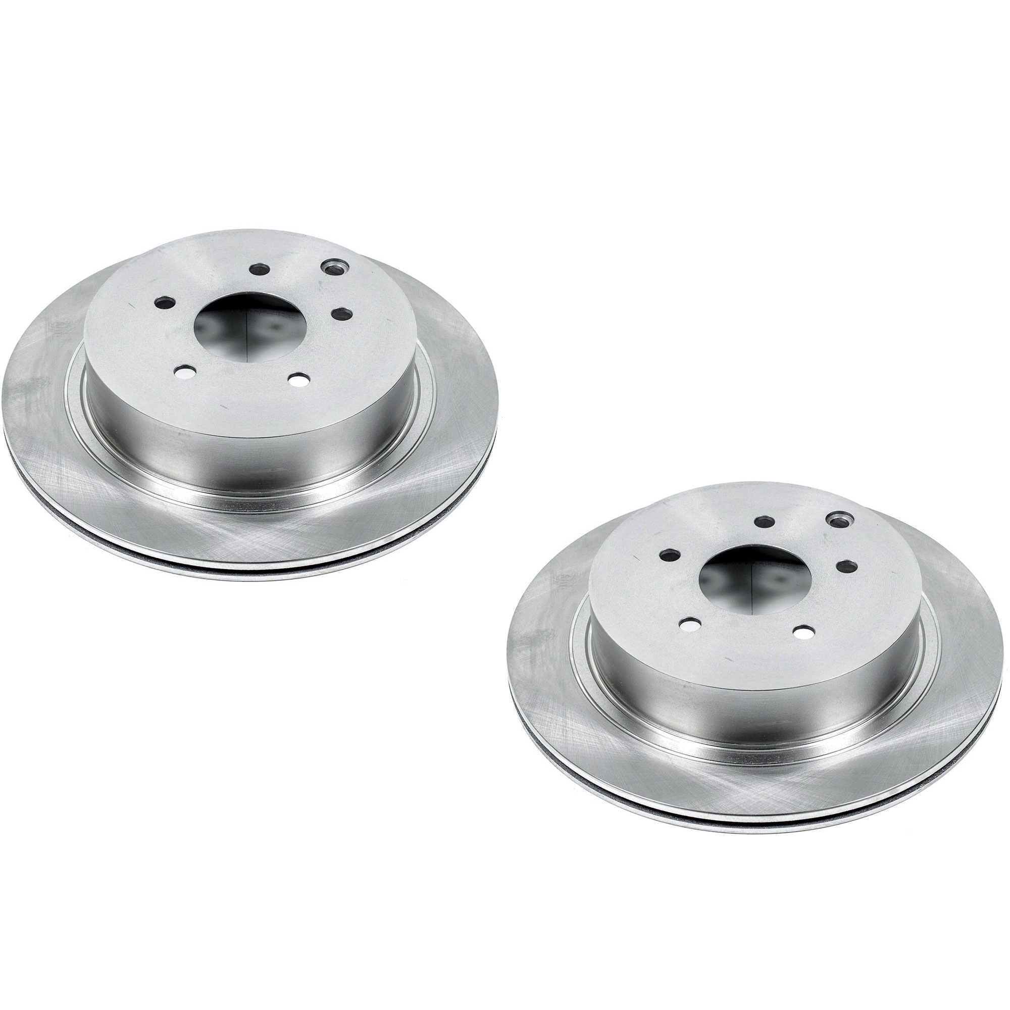 SET-P15JBR981-2 Rear Brake Disc, Natural Finish, Plain Surface, Vented, 5 Lugs, Autospecialty By Powerstop