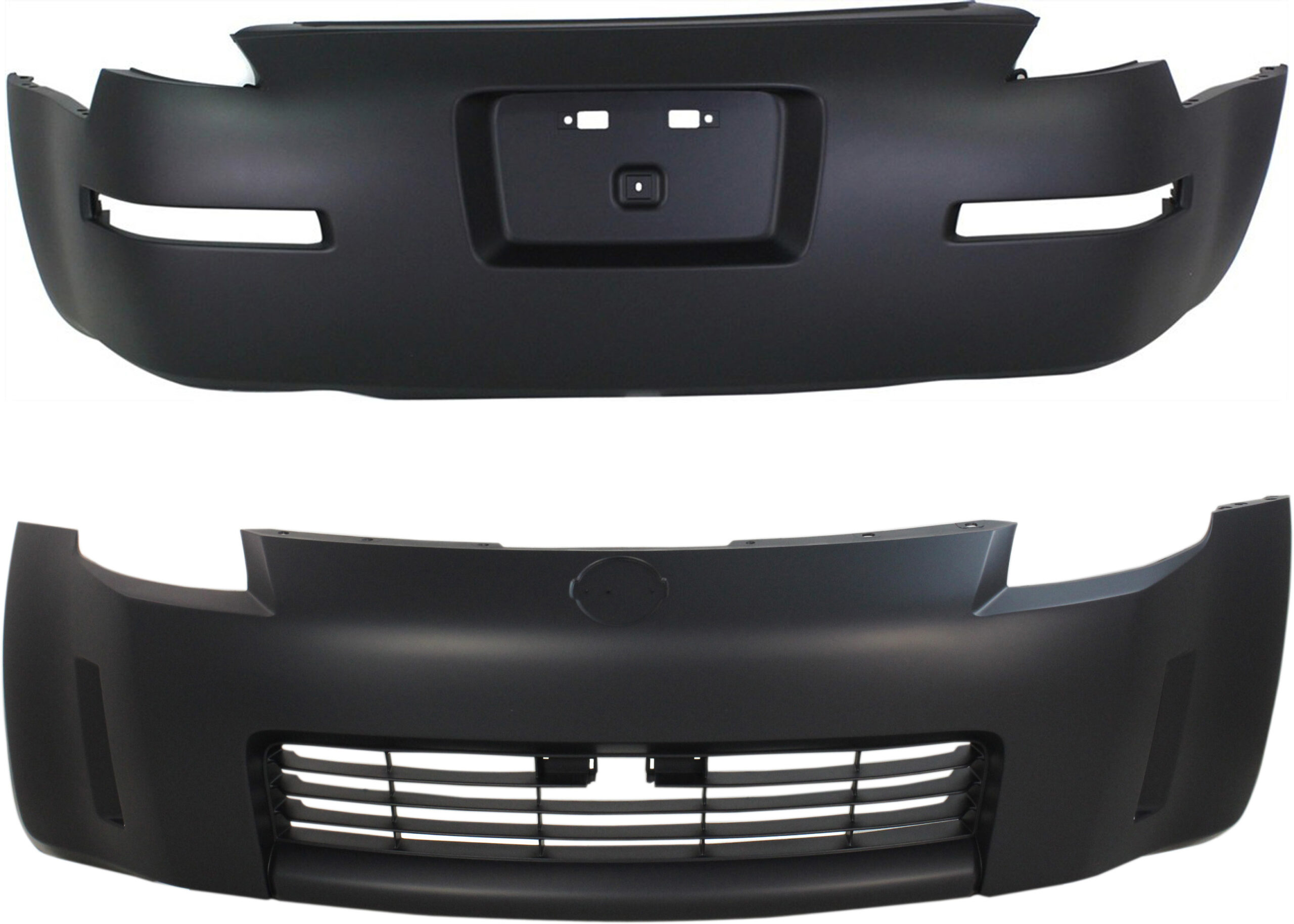Front and Rear Primed Bumper Cover 3.5L, 6Cyl, Without parking aid sensor holes, Without tow hook hole