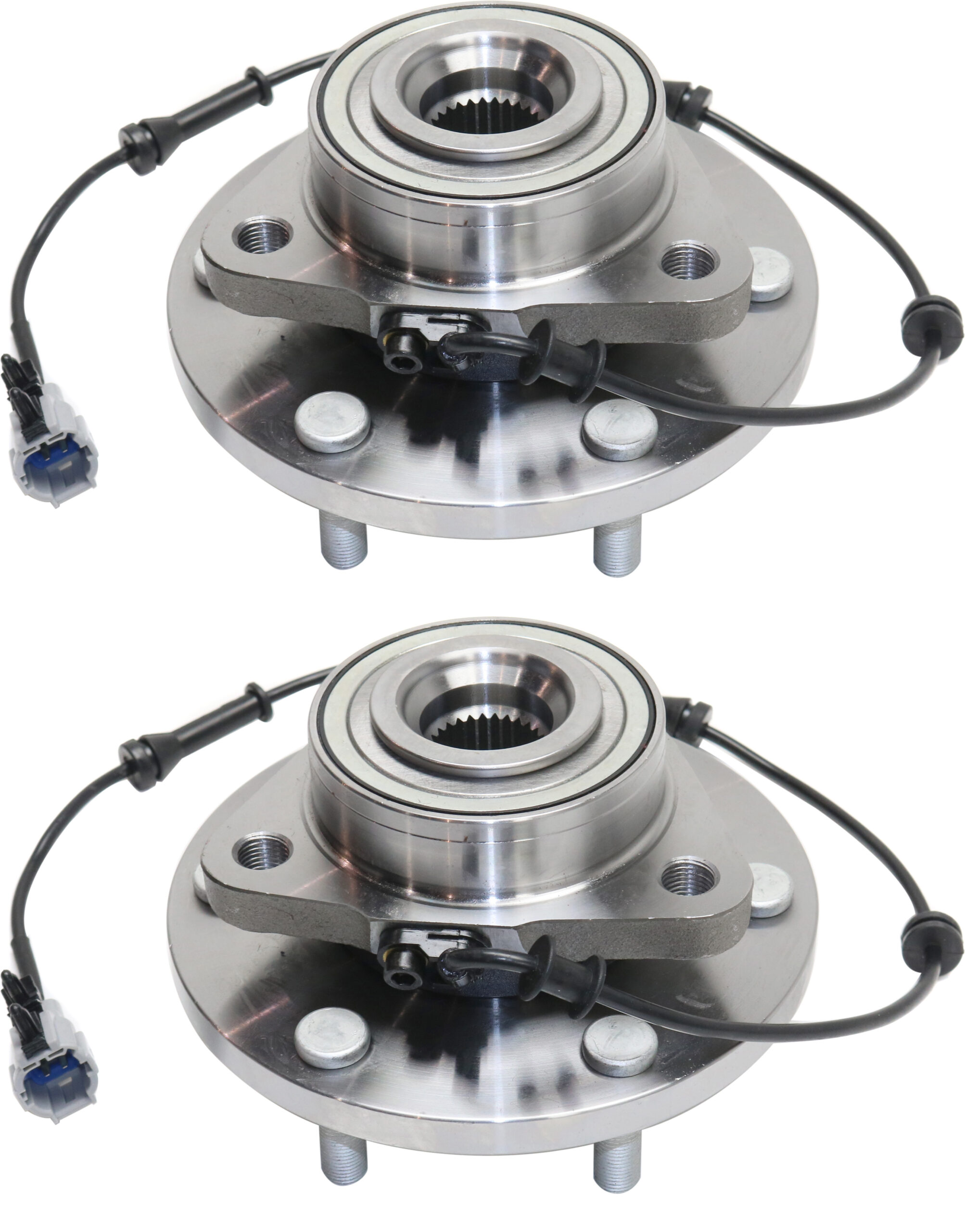 Front, Driver and Passenger Side Wheel Hub, 6 Lugs, With Bearing, With Sensor(s), 5.6L, 8Cyl