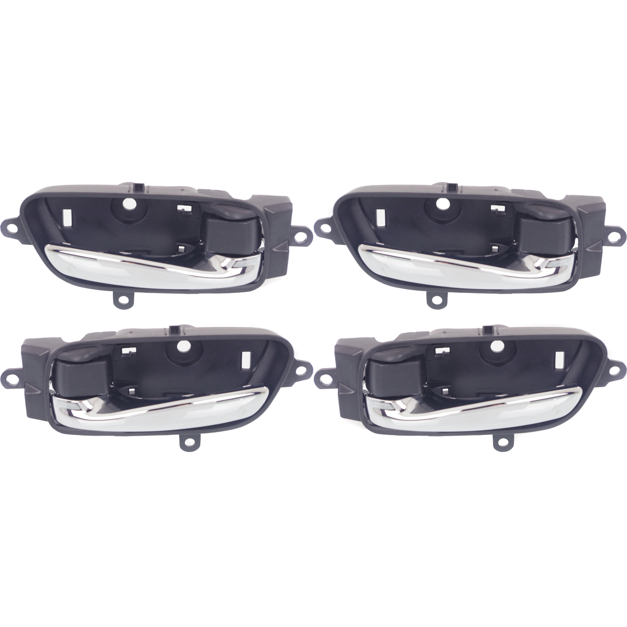 Front and Rear, Driver and Passenger Side Interior Door Handles, Chrome, With door lock button - Image 2