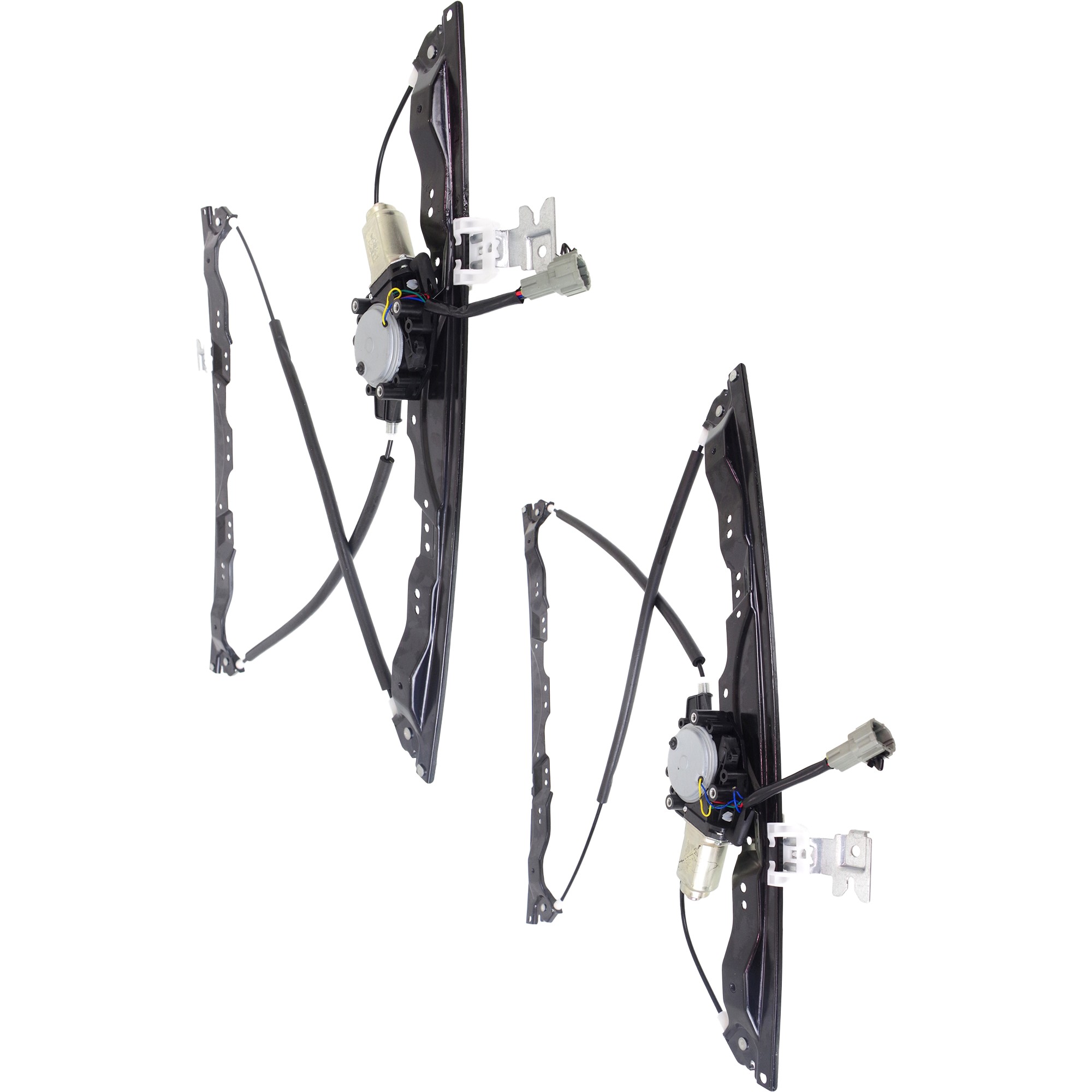 Front, Driver and Passenger Side Power Window Regulator, With Motor