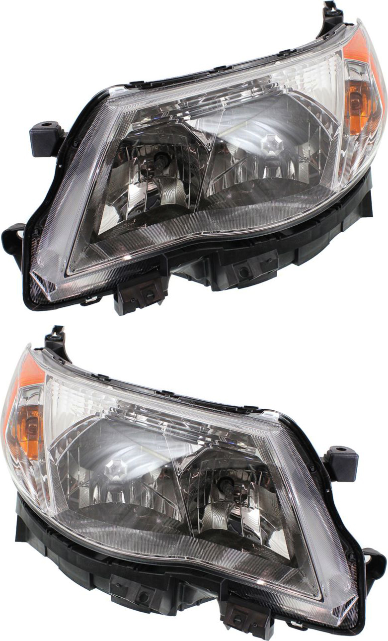 Driver and Passenger Side Halogen Headlight, With bulb(s), OE Comparable Finish