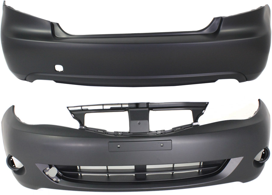 Sedan Front and Rear Primed Bumper Cover 2.5L, 4Cyl