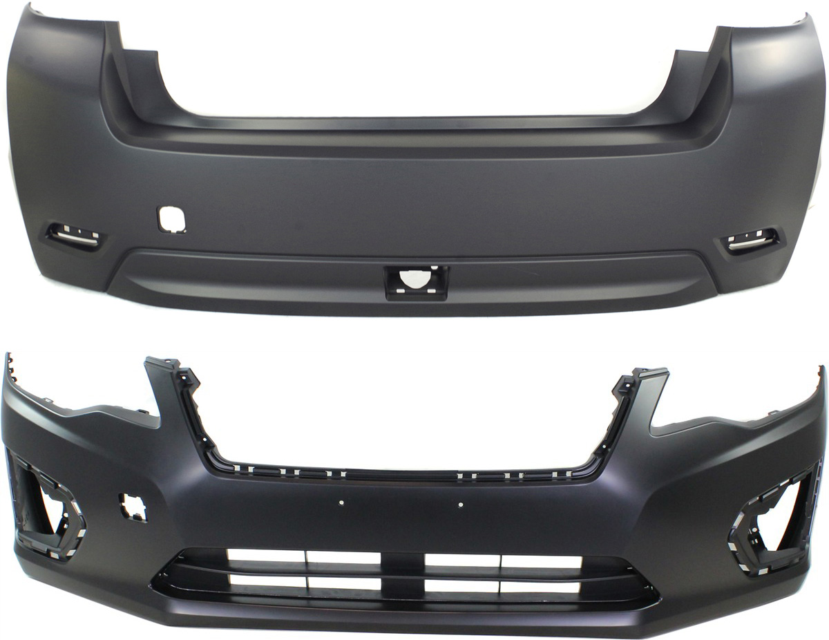 Front and Rear Primed Bumper Cover, Sedan/Hatchback, Except WRX Model