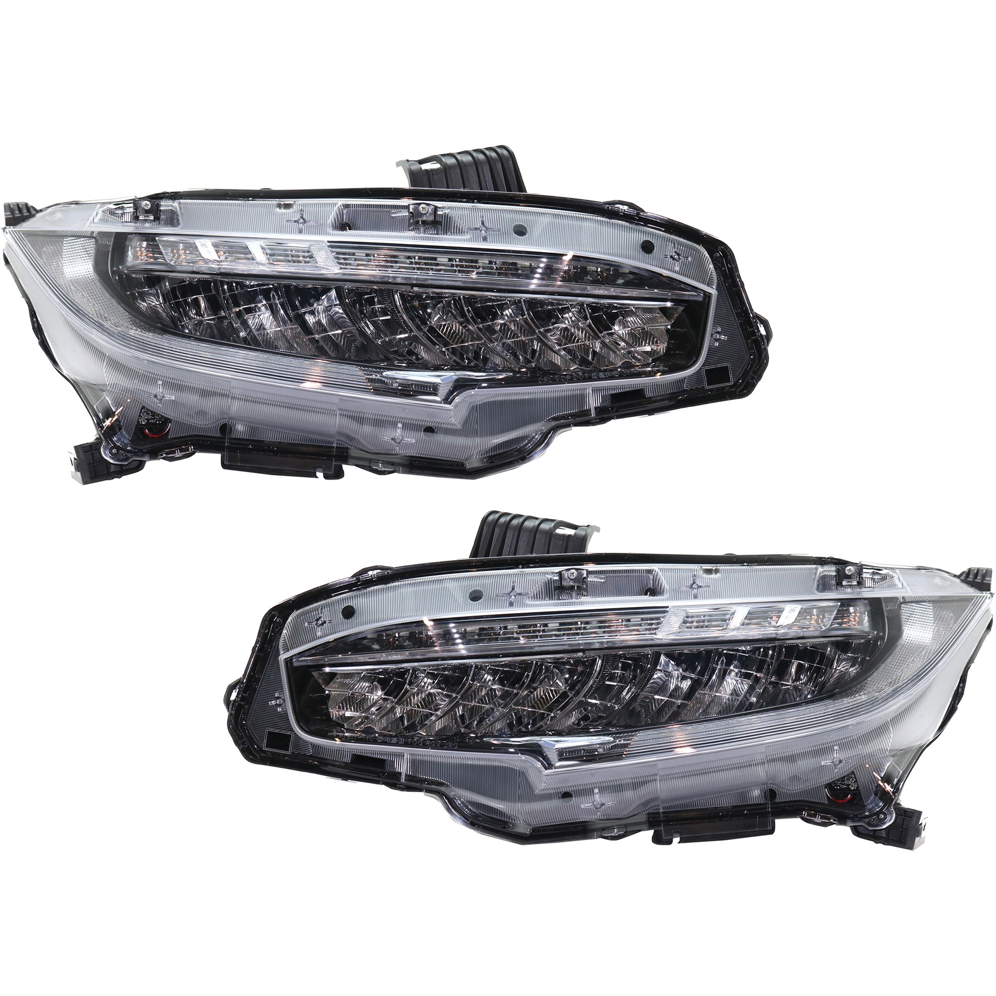 Driver and Passenger Side LED Headlights, with Bulbs, Coupe/Hatchback/Sedan