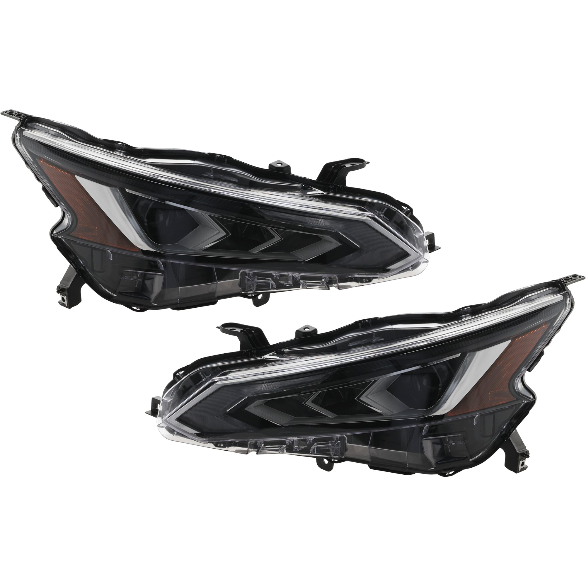 Driver and Passenger Side Headlights, with Bulbs, LED, Type 1