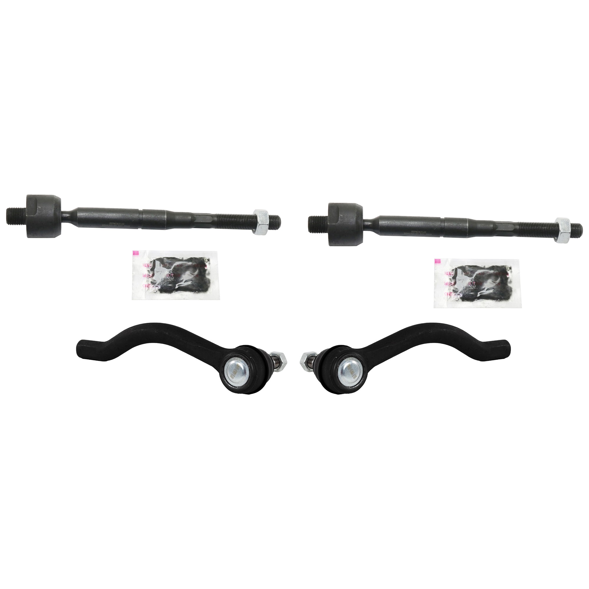 Front, Driver and Passenger Side, Inner and Outer Tie Rod Ends