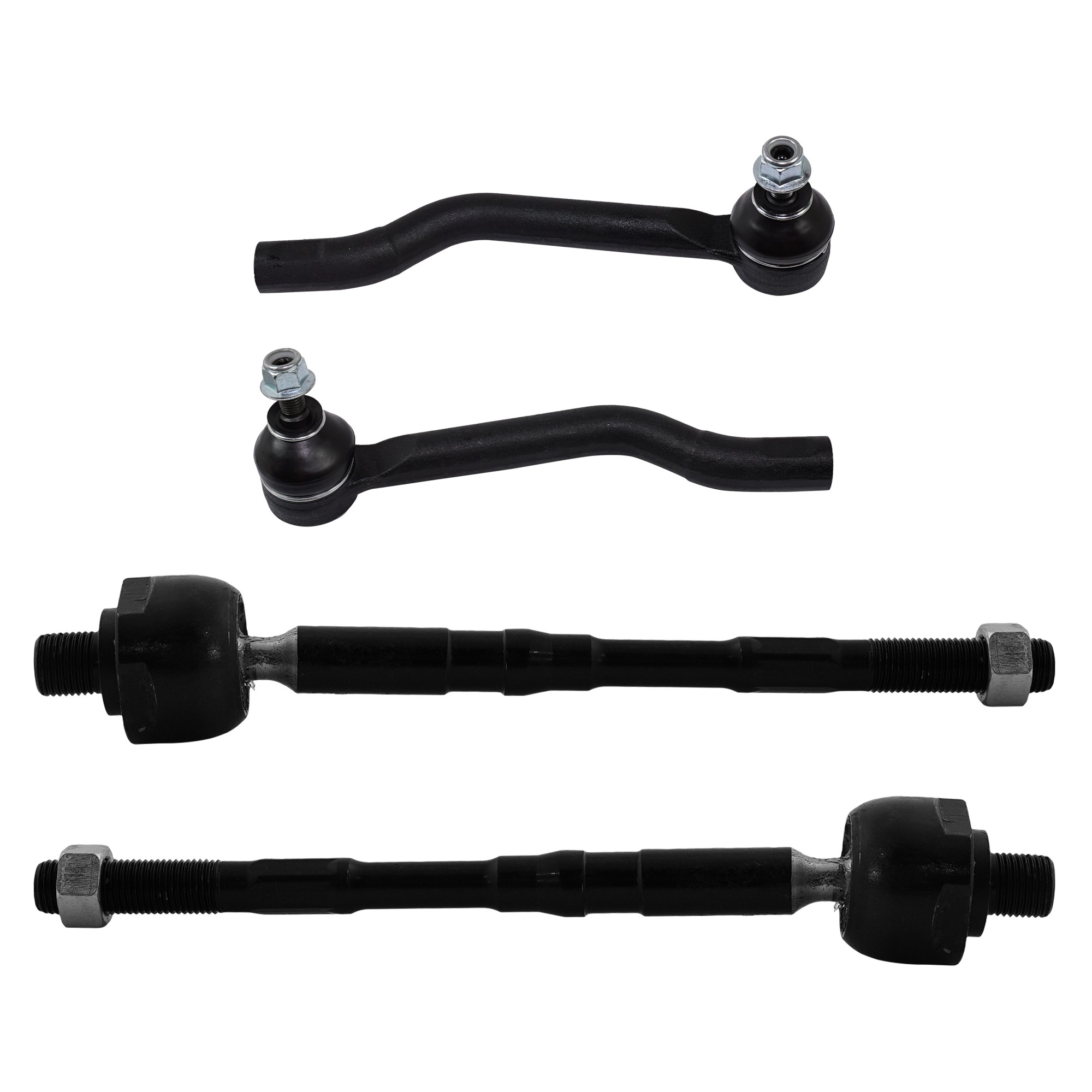 Front, Driver and Passenger Side, Inner and Outer Tie Rod Ends