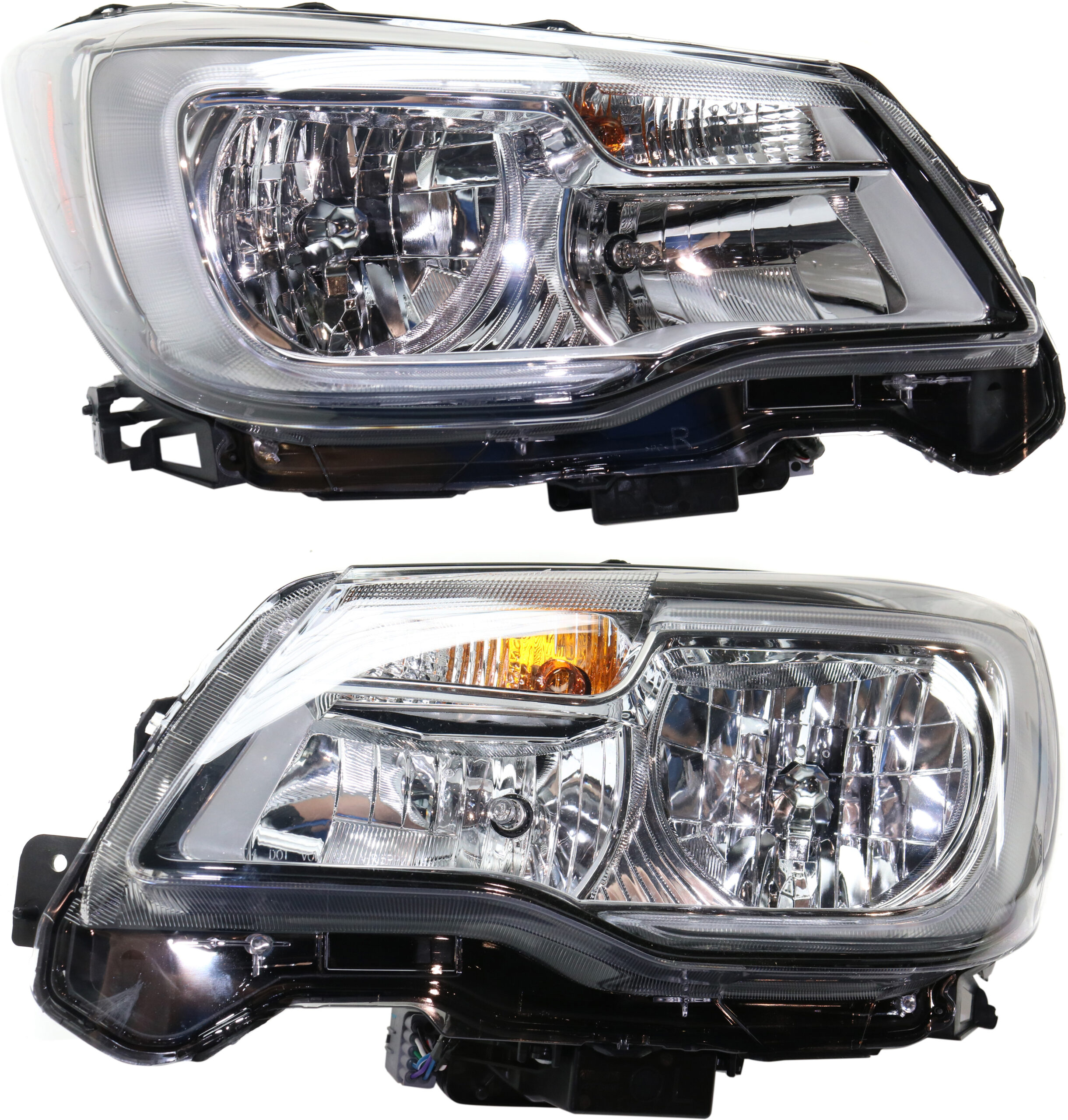 Driver and Passenger Side Halogen Headlight, With bulb(s), OE Comparable Finish