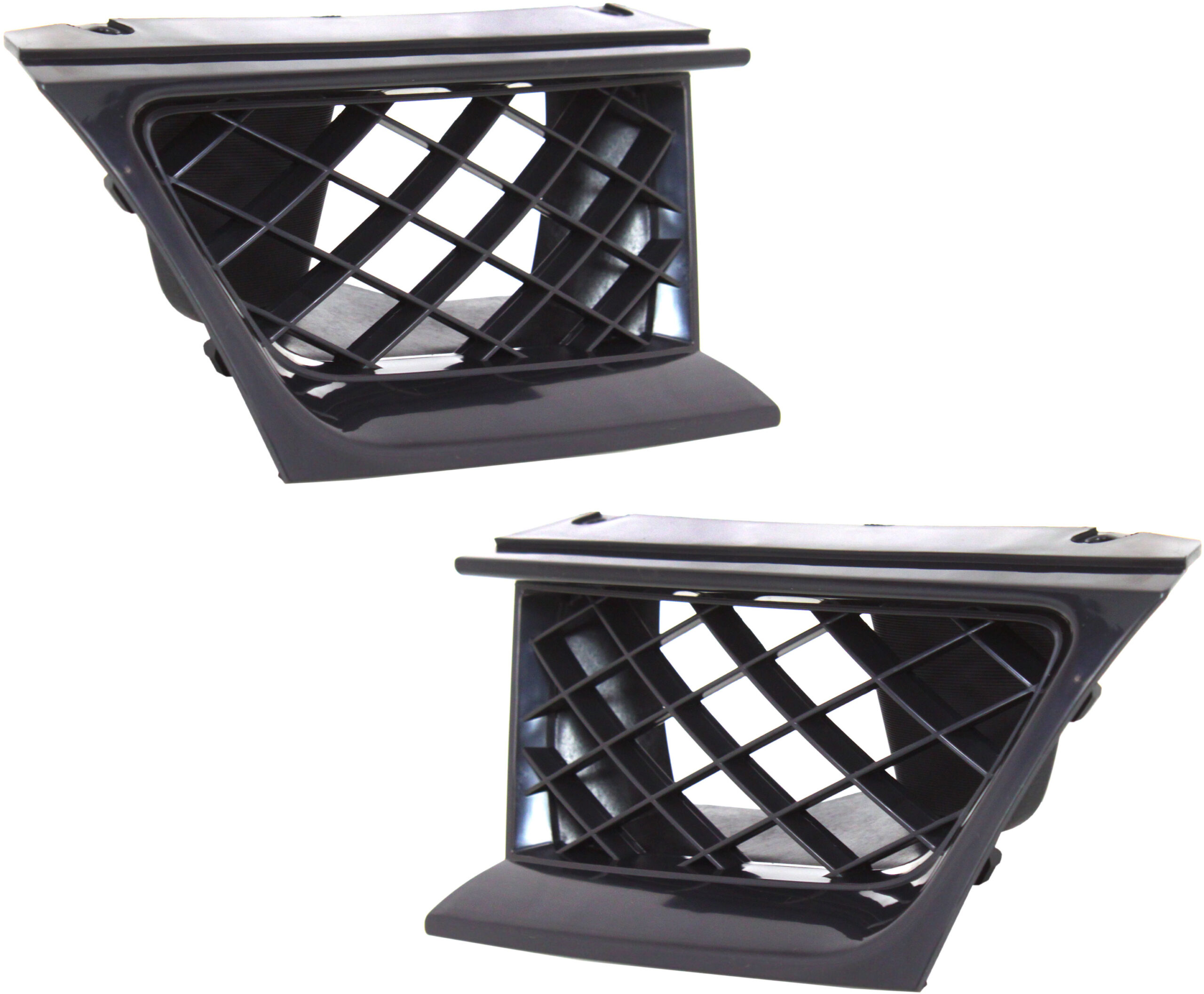 Driver and Passenger Side Grille Assemblies, Black Shell and Insert, Grille