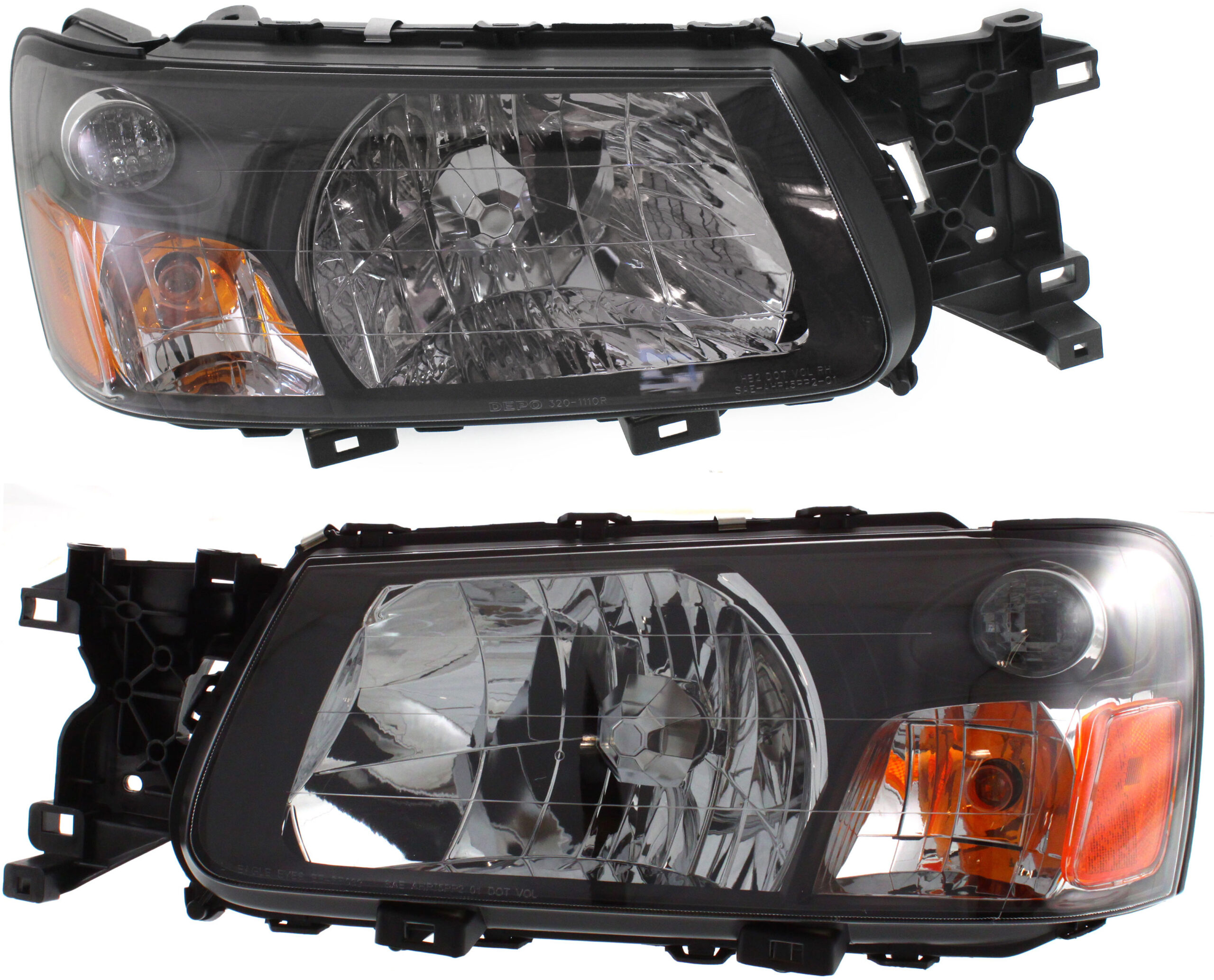 Driver and Passenger Side Halogen Headlight, With bulb(s), OE Comparable Finish