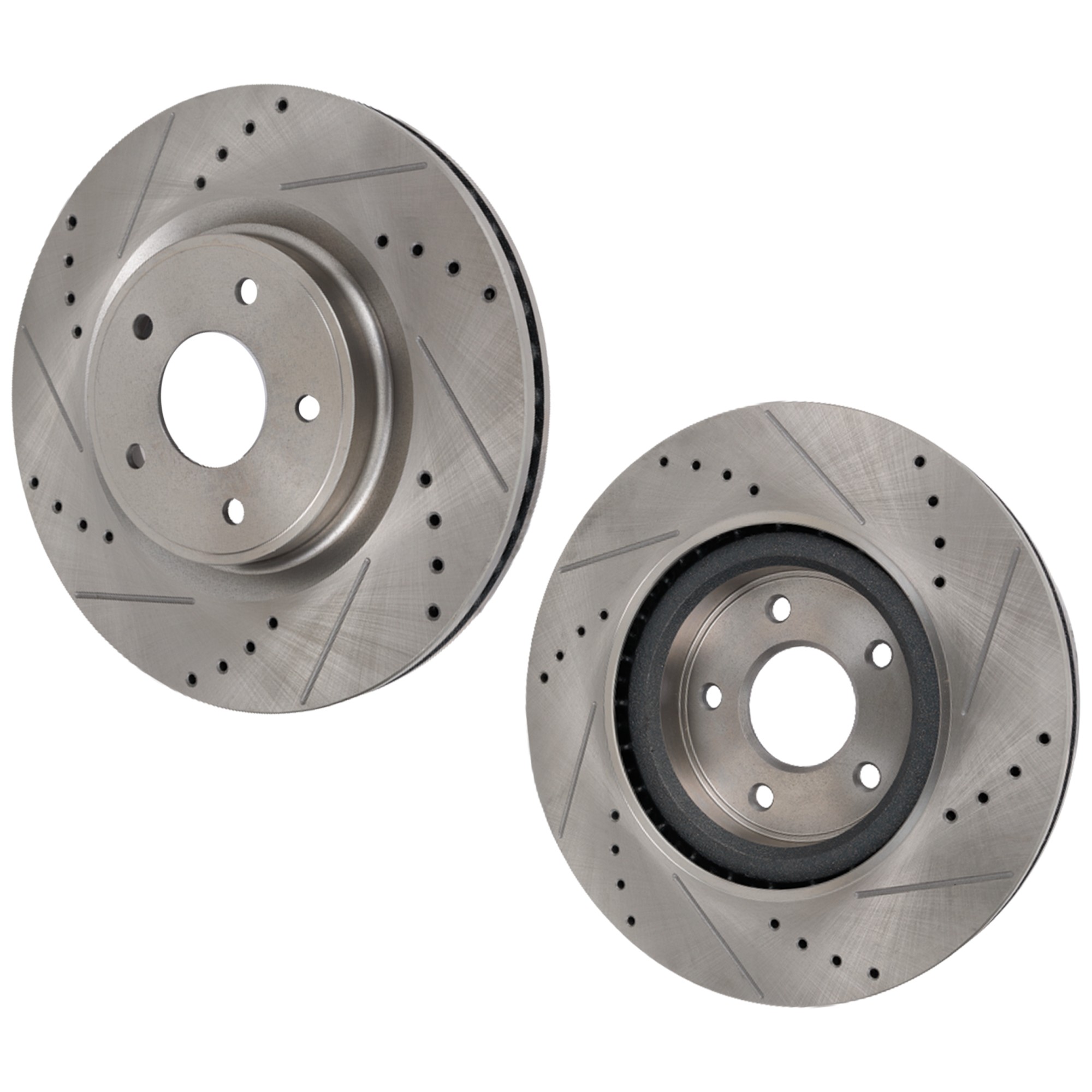 Front Brake Disc, Cross-drilled and Slotted, Vented, 5 Lugs, Pro-Line Series