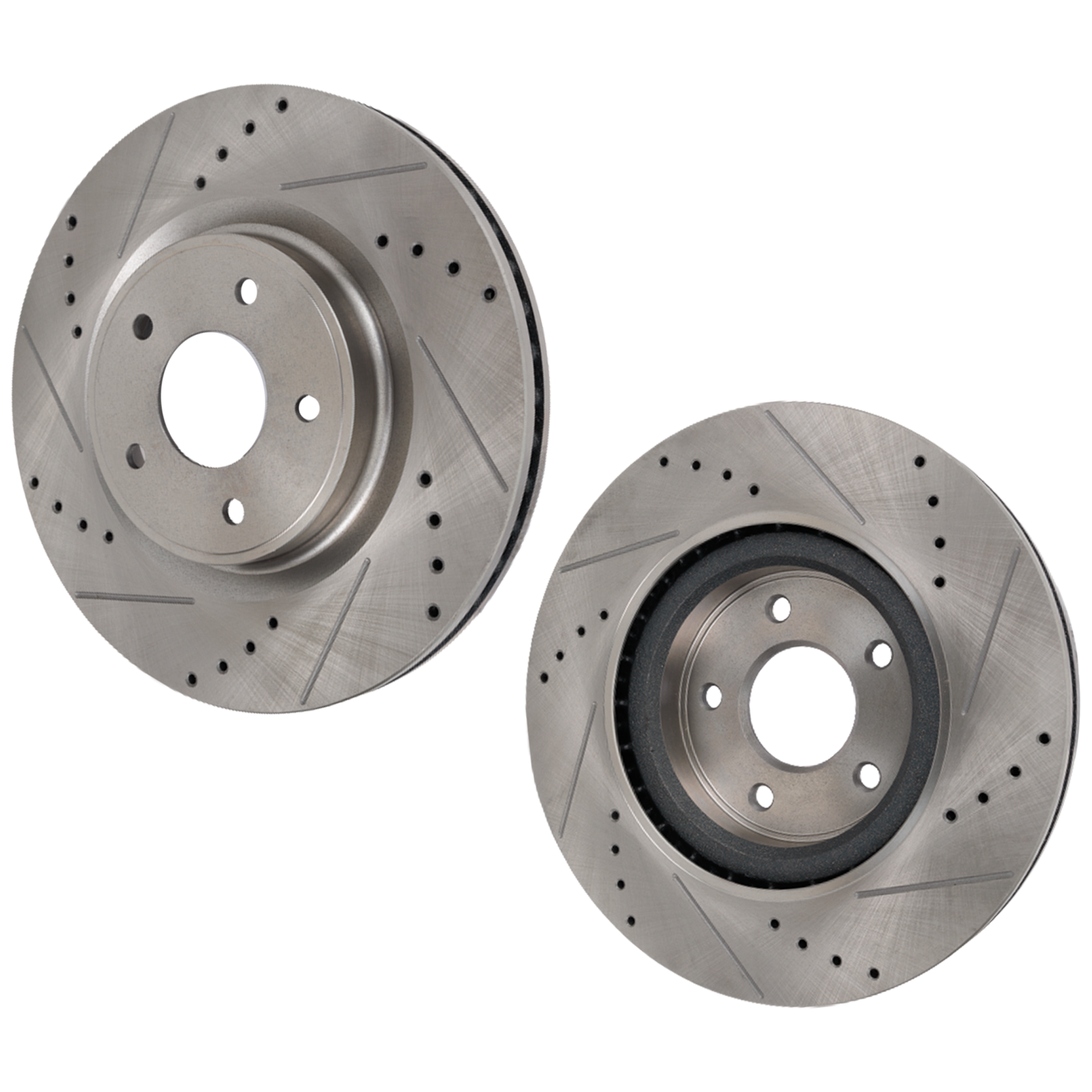 Front Brake Disc, Cross-drilled and Slotted, Vented, 5 Lugs, Pro-Line Series - Image 2