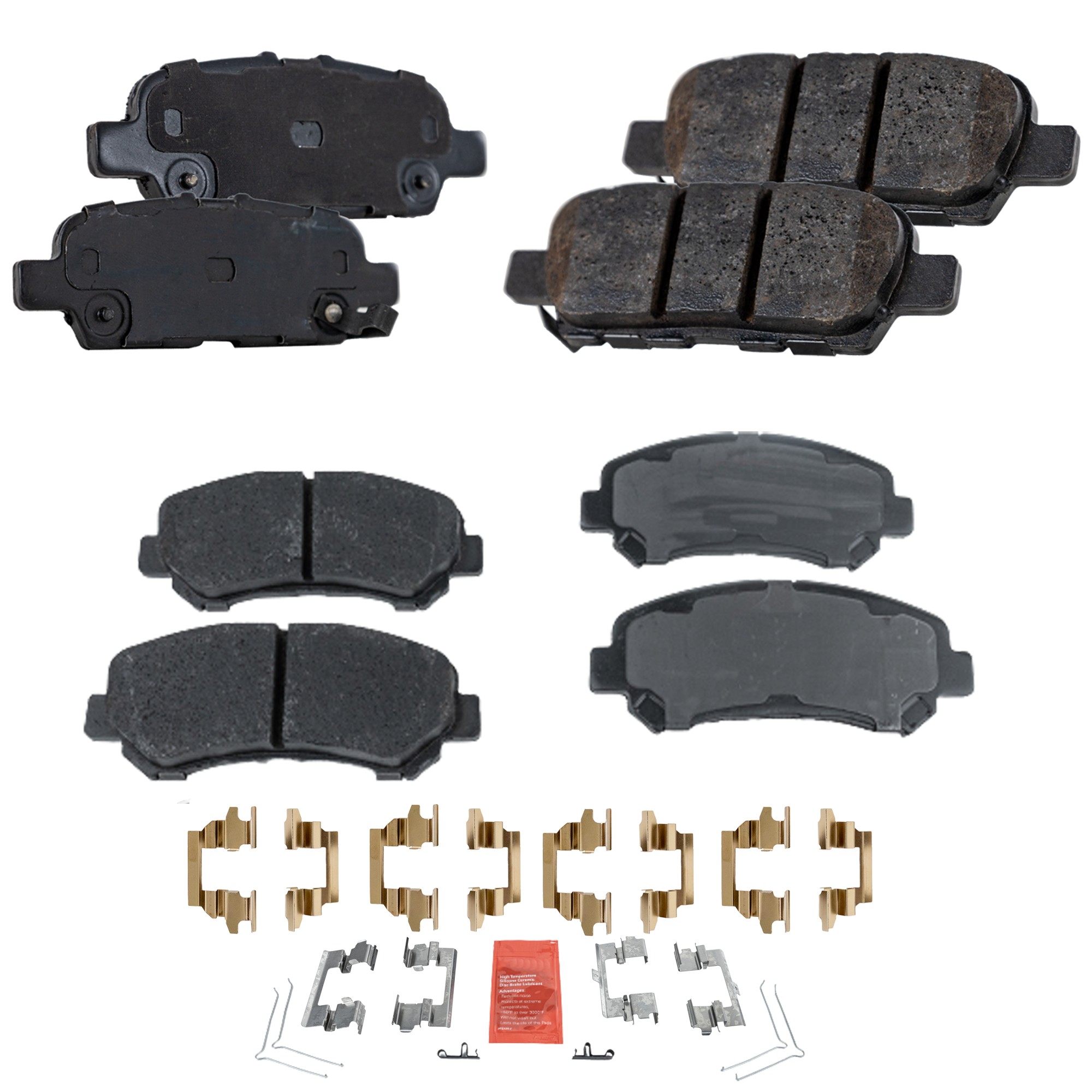 Front and Rear Brake Pad Set, Ceramic, 4-Wheel Set, Pro-Line Series