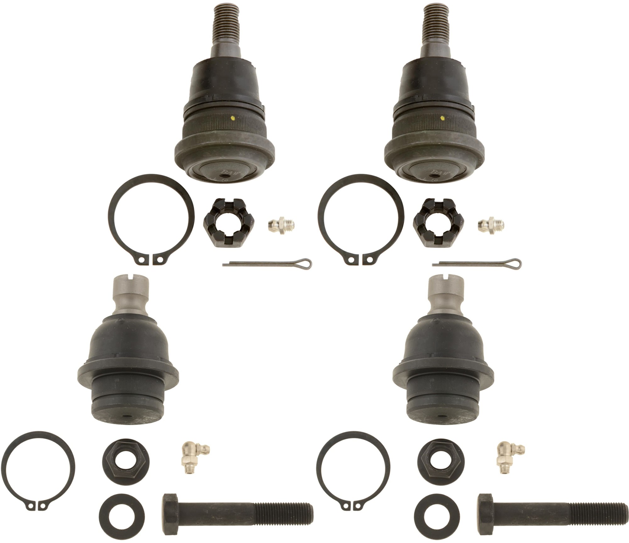 SET-TRWJBJ930-A Front, Driver and Passenger Side, Upper and Lower Ball Joint
