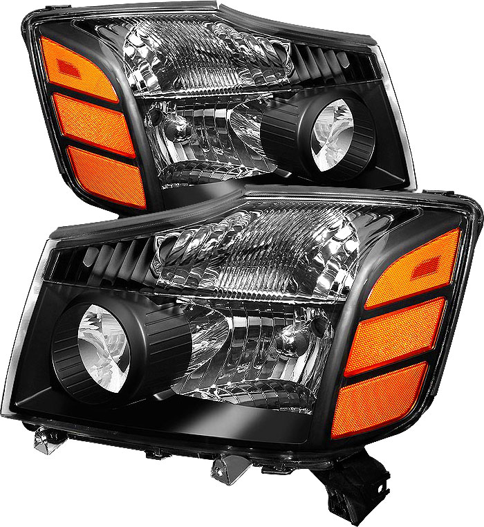 5077080 Driver and Passenger Side Halogen Headlight, Without bulb(s), Clear Lens, Black Interior, Xtune Series
