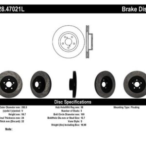 StopTech Front Left Disc Brake Rotor | 128.47021L