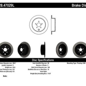 StopTech Rear Left Disc Brake Rotor | 128.47029L