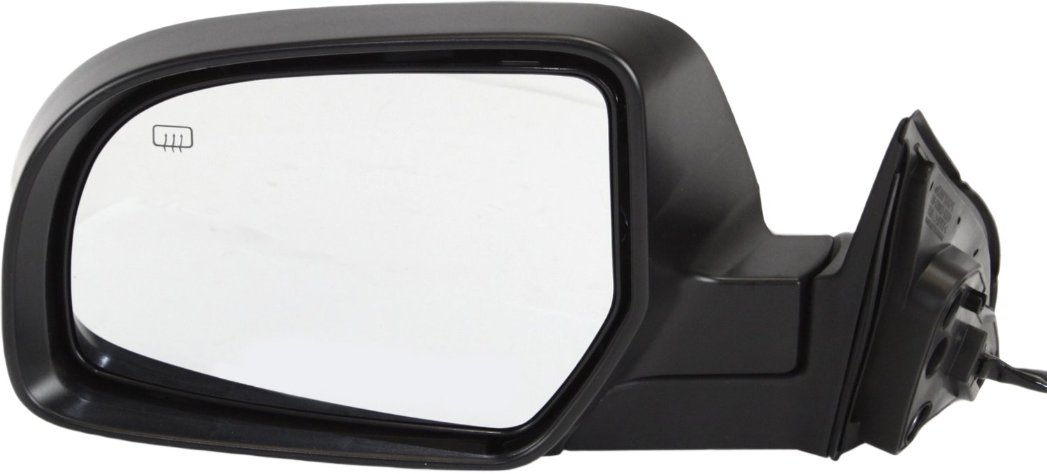 Driver Side Mirror, Power Adjust, Heated, Manual Folding, With 1 Paintable and 1 Textured Black Cap, No Signal Light, No Memory, No Puddle Light, No Auto-Dim, No Blind Spot Feature
