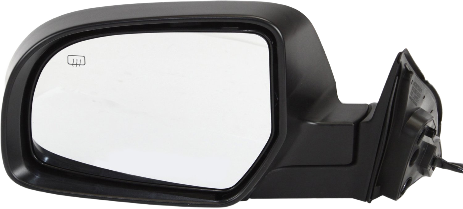 Driver Side Mirror, Power Adjust, Heated, Manual Folding, With 1 Paintable and 1 Textured Black Cap, No Signal Light, No Memory, No Puddle Light, No Auto-Dim, No Blind Spot Feature - Image 2