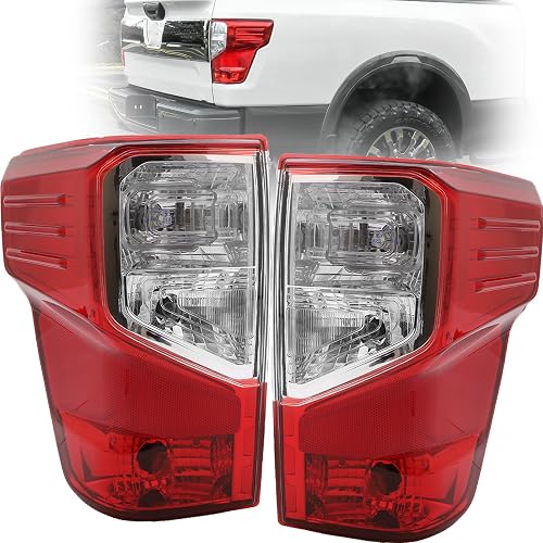 Tail Light Assembly Compatible with 2016-2023 Nissan Titan and Titan XD Passenger and Driver Side Lights Brake Rear Lamp Replace for 26555-EZ23D 26550-EZ23D (With Bulbs)
