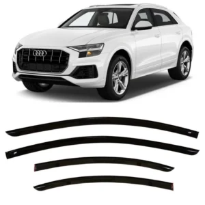 TAPE-ON WINDOW VISORS Sun Rain Guards Fit Audi Q8 I 2018-Present Wind Deflectors