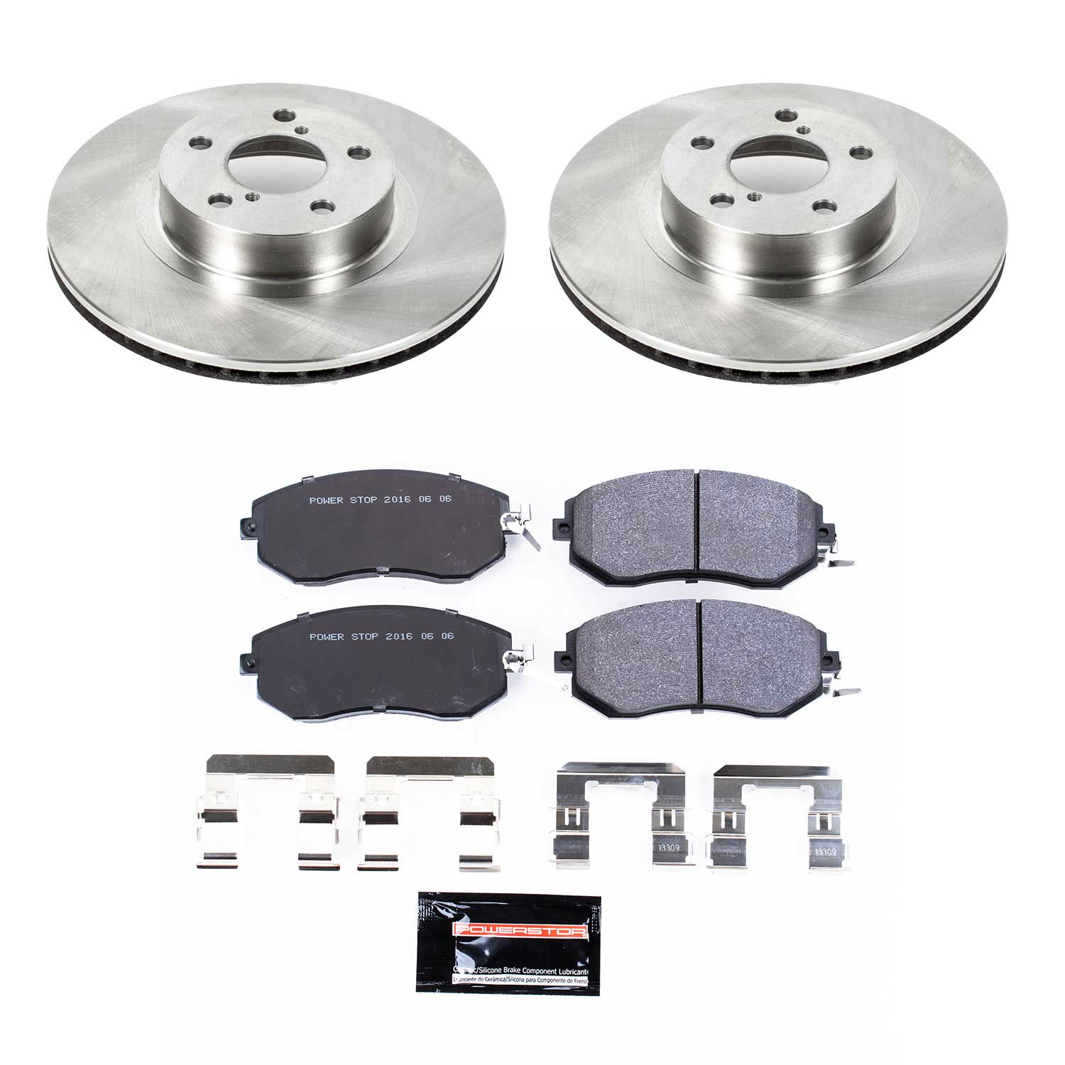 TDSK6111 Front Brake Disc and Pad Kit, Silver zinc-plated, Plain Surface, 5 Lugs, 277 mm, Carbon Fiber Metallic, Track Day Spec