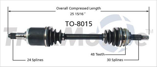 TrakMotive Front Left CV Axle Shaft | TO-8015
