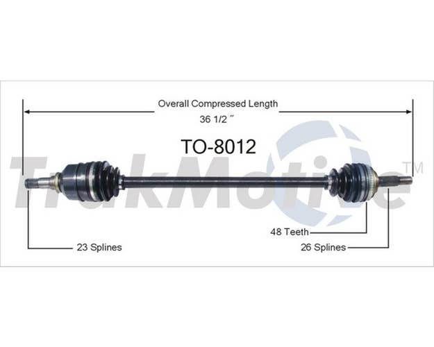 TrakMotive Front Right CV Axle Shaft | TO-8012