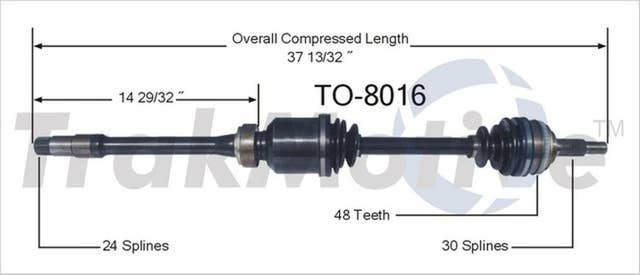 TrakMotive Front Right CV Axle Shaft | TO-8016