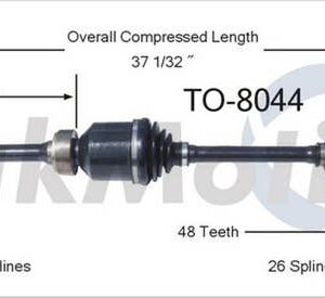 TrakMotive Front Right CV Axle Shaft | TO-8044