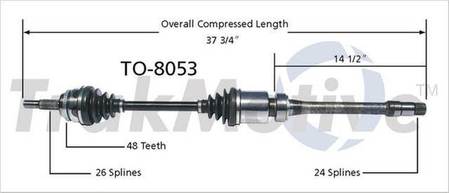TrakMotive Front Right CV Axle Shaft | TO-8053