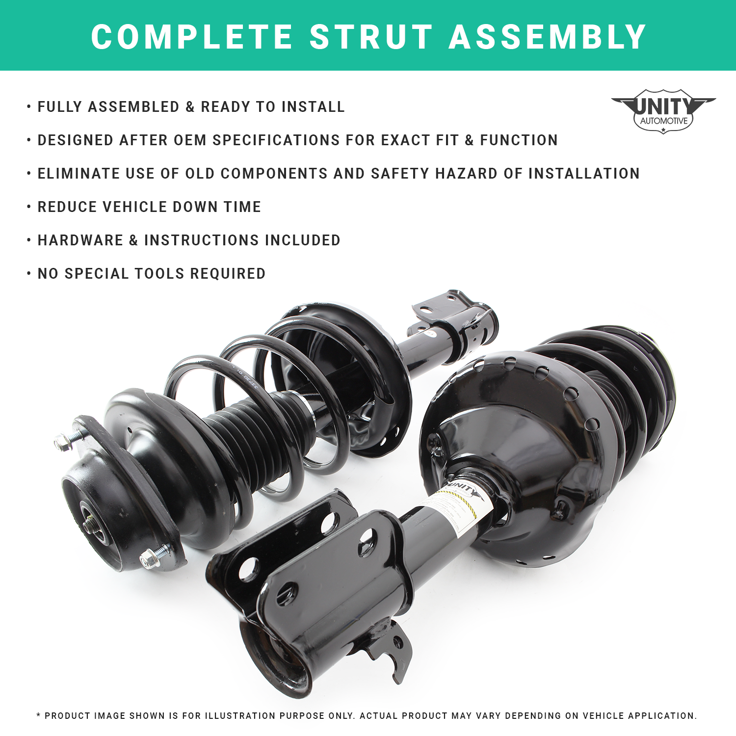 11541 Front, Driver Side Fully Loaded Strut, OE Replacement - Image 3