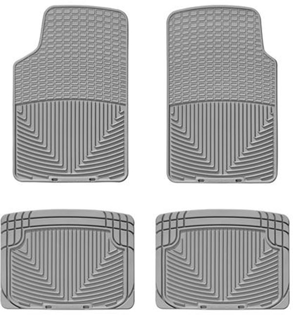 W3GR-W20GR Front and Rear All-weather Series Flat Floor Mat, Gray Made of Rubberized Thermoplastic Elastomer
