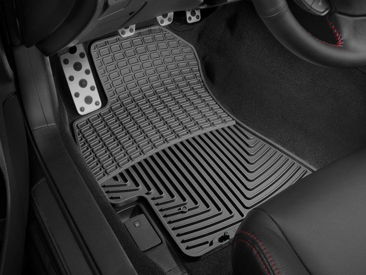 W52 Front Row All-weather Series Flat Floor Mat, Black Made of Rubberized Thermoplastic Elastomer - Image 2