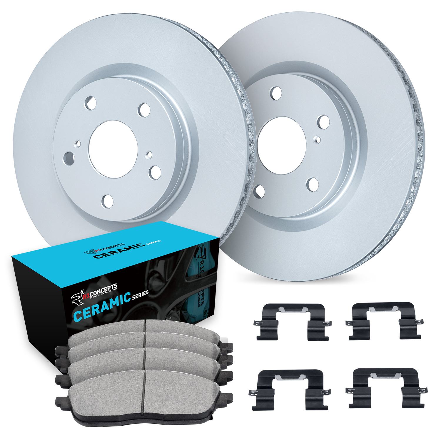 WDWH1-13023 Front Brake Disc and Pad Kit, Coated, Plain Surface, 330 mm, Ceramic, R1 GEO-Carbon Rotors with Ceramic Pads Series