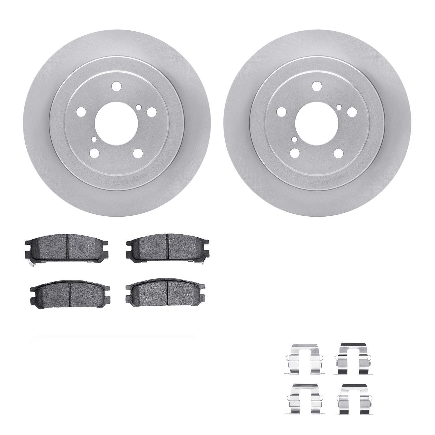 WFWH1-13014 Rear Brake Disc and Pad Kit, Plain Surface, 279 mm, Ceramic, R1 eLINE Silver Rotors with Ceramic Pads Series