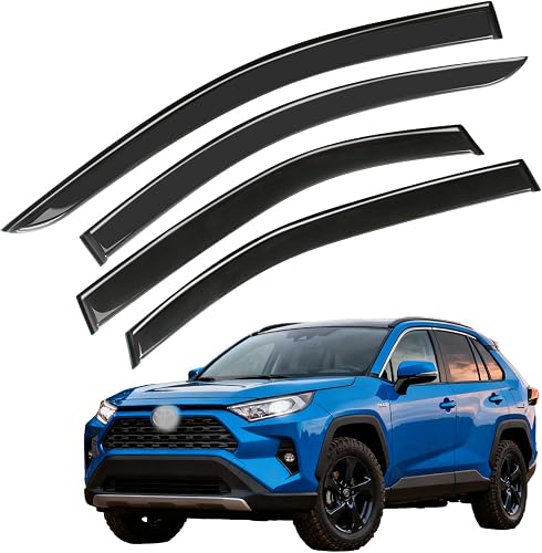 Window Visor for 2019-2025 Toyota RAV4, Rain Guard Tape-On Extra Durable Sun Wind Side Vent Window Deflector