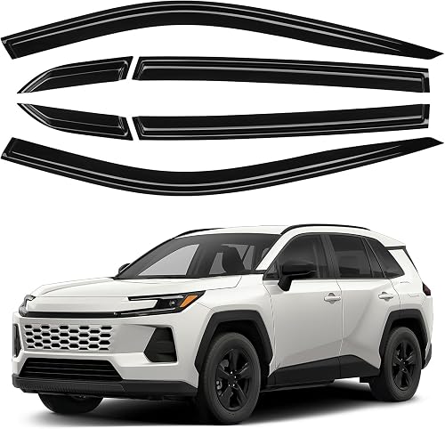 Window Visor for Toyota RAV4 2026 2027 LE/SE/XLE/XSE/Woodland/Limited Accessories, Outside-Mount Rain Guards Window Visors Dark Smoke 4PCS