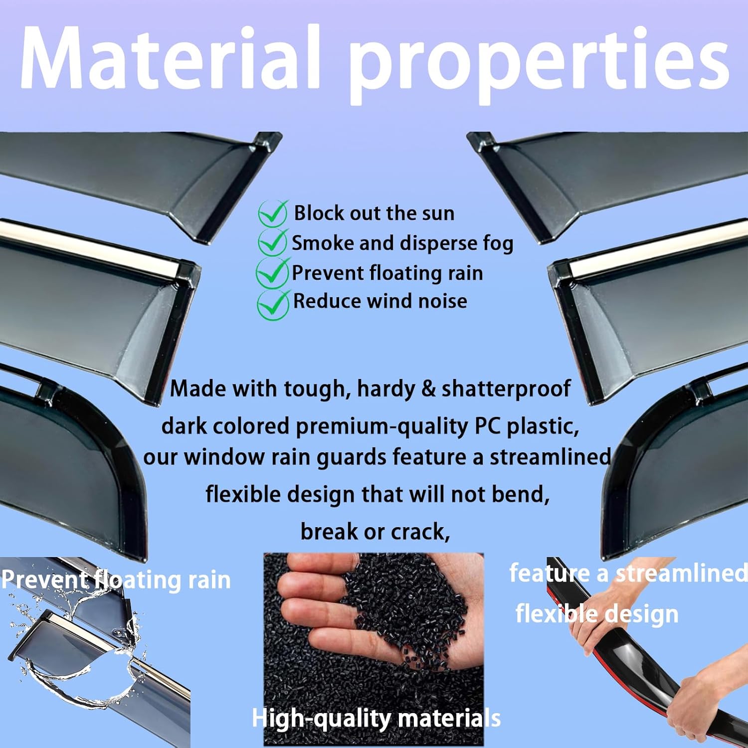 Window Visors Rain Guards for Daihatsu Ayla MK1-B100 2013-2022, Side Window Deflectors,Vent Visors Guard Deflector Shade Vent Shield