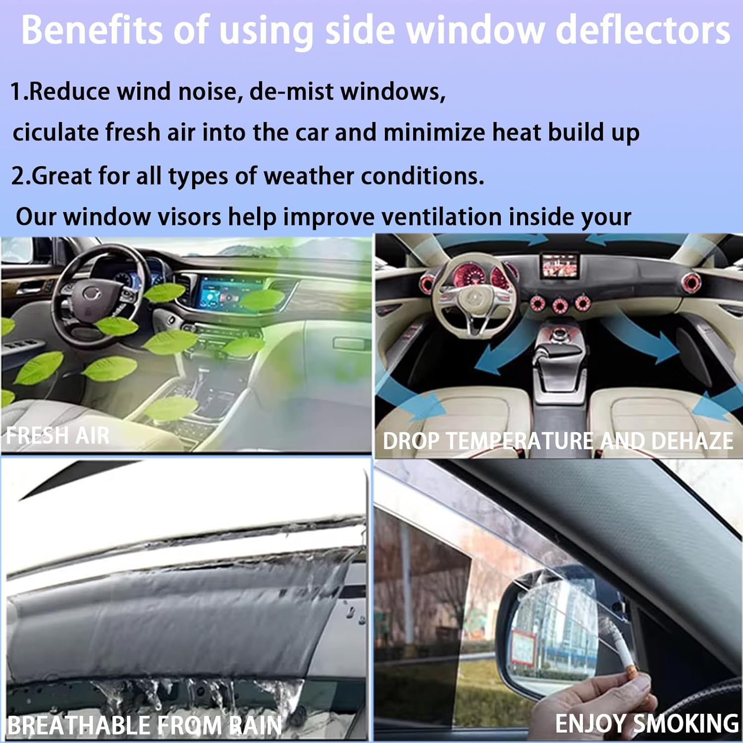 Window Visors Rain Guards for Daihatsu Ayla MK1-B100 2013-2022, Side Window Deflectors,Vent Visors Guard Deflector Shade Vent Shield