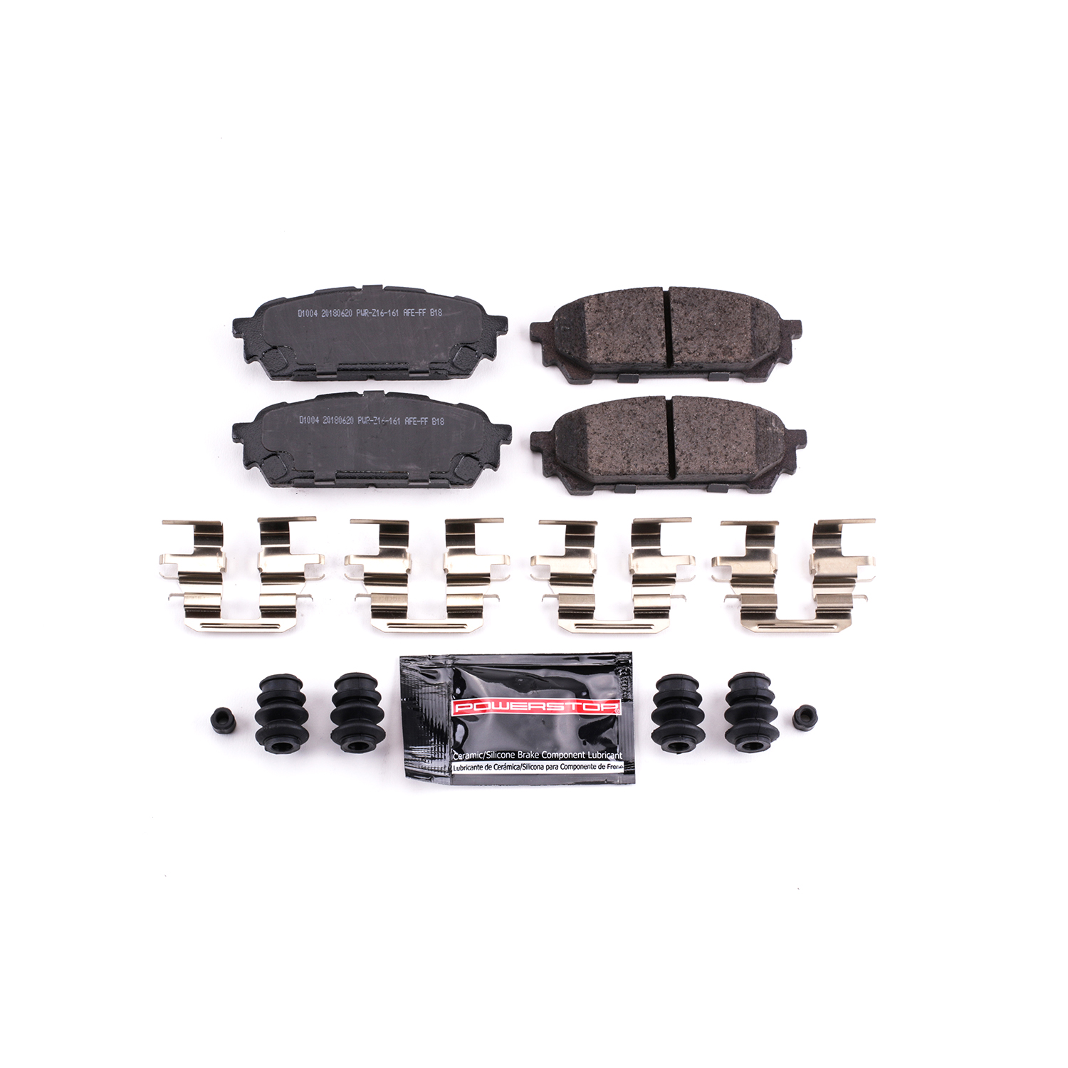 Z23-1004 Rear Z23 Daily Carbon-Fiber Ceramic Brake Pads with Stainless-Steel Hardware Kit