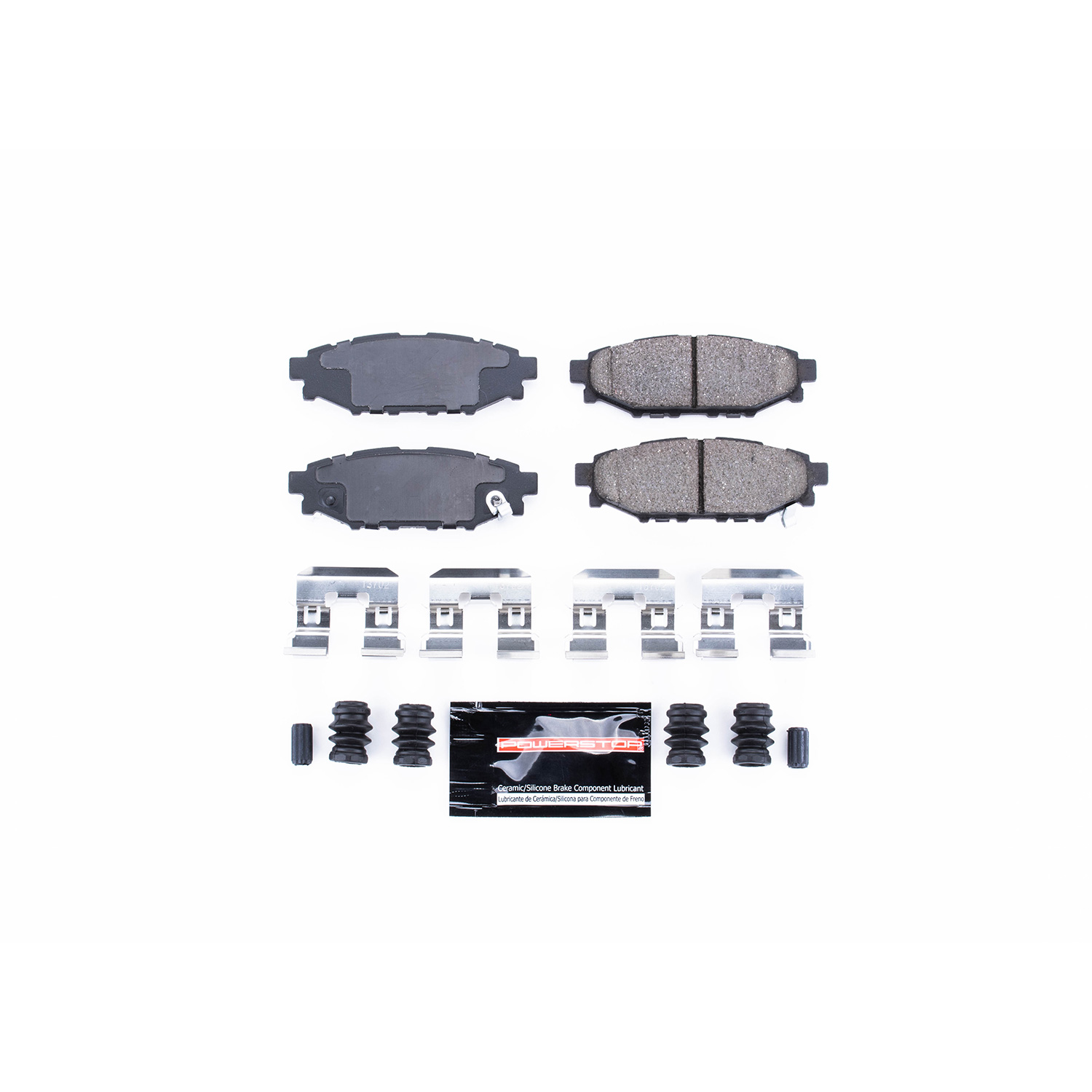 Z23-1114 Rear Z23 Daily Carbon-Fiber Ceramic Brake Pads with Stainless-Steel Hardware Kit