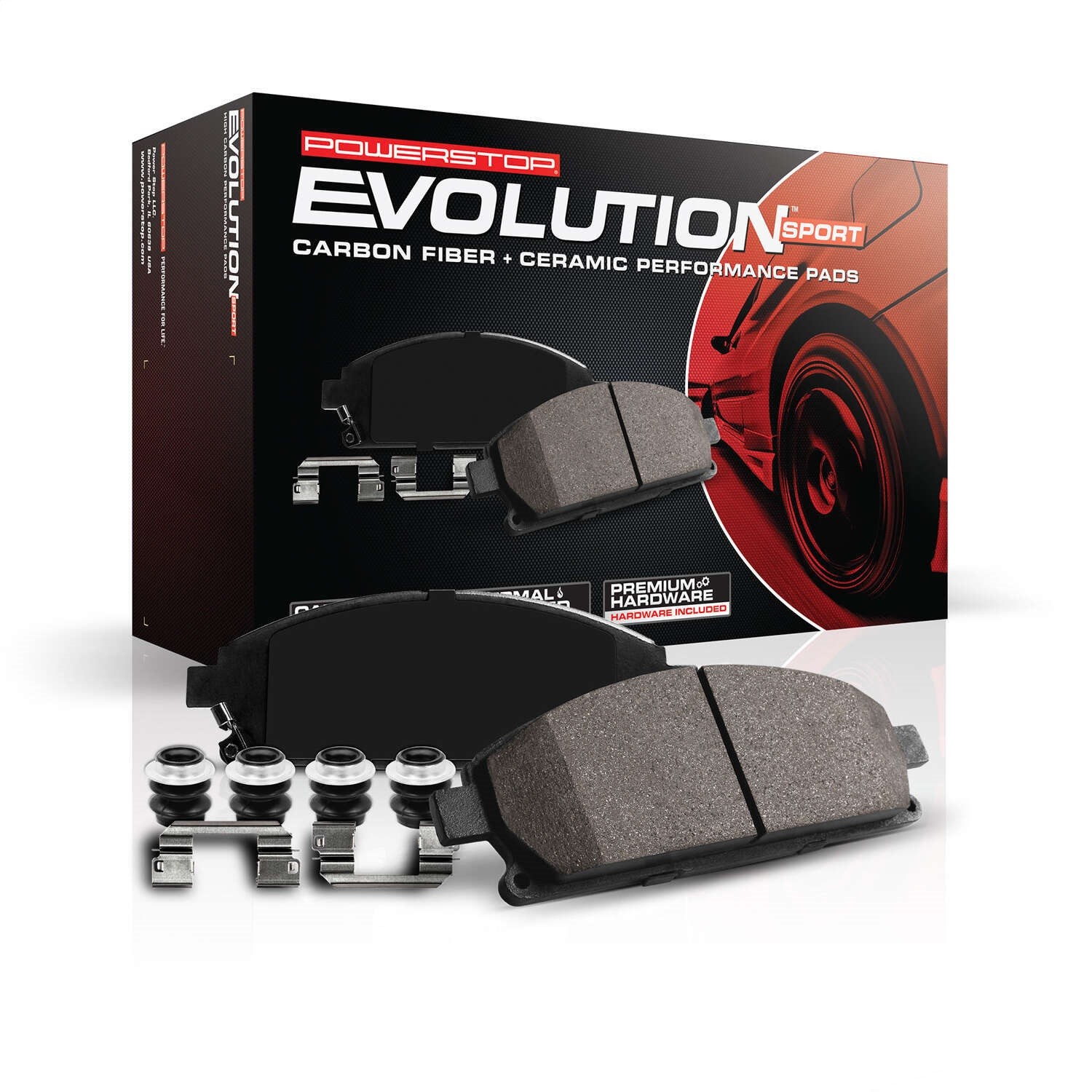 Z23-1808 Rear Z23 Daily Carbon-Fiber Ceramic Brake Pads with Stainless-Steel Hardware Kit